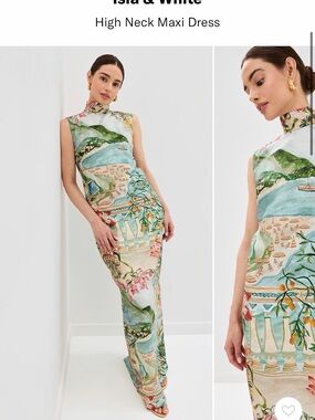 ISO!! Isla & White Coastal Print Maxi Dress